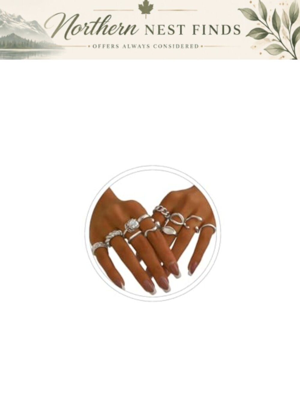 Chunky Gold Plated Stacking Rings Set Adjustable Vintage Style